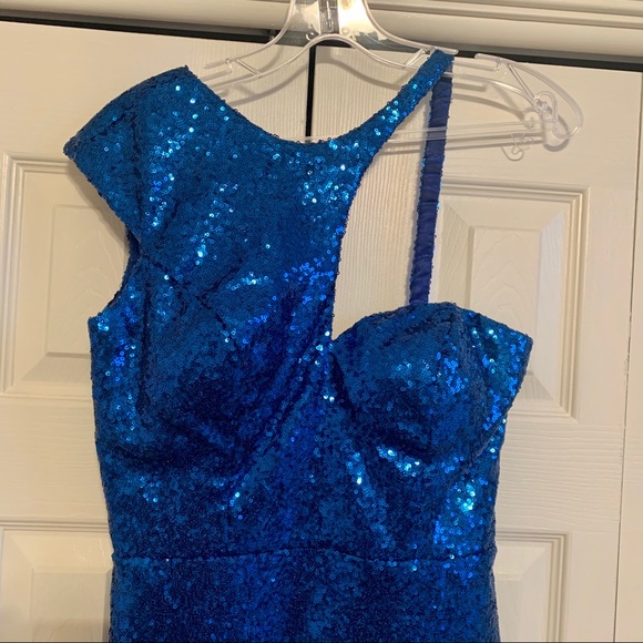 Royal Blue Sparkly Prom Dress - Picture 4 of 8